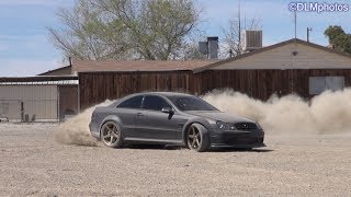 Mercedes CLK Black Series HOONING in the DesertEPIC Drifts amp Donuts [upl. by Damaris]