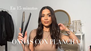 ONDAS CON PLANCHA SÚPER FÁCILES y En 15 minutos ✨ peinadosfaciles peinadosplancha ondasnaturales [upl. by Marguerita]