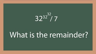 What is the remainder when 323232 is divided by 7 [upl. by Aihsena]