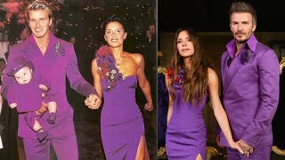 David Beckham Rips His Iconic Purple Wedding Suit at 25th Anniversary with Victoria Beckham [upl. by Huston]