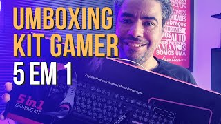 Unboxing Kit Gamer Kross Gaming MUITO BARATO 5 in 1 GAMING KIT [upl. by Moorish453]