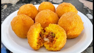 ARANCINI AL RAGÙ original crispy rice balls filled with meat sauce [upl. by Ycram]