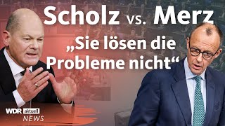 Haushaltsdebatte im Bundestag Was wollen Scholz und Merz für Deutschland  WDR Aktuelle Stunde [upl. by Idnerb]