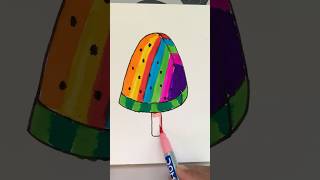 DIY Rainbow 🌈 Watermelon Icecream 🍉 Art art shorts ytshorts creative kids [upl. by Mosnar]