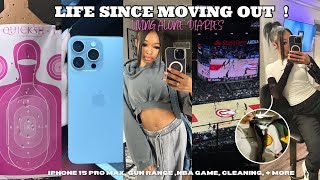 LIFE AFTER MOVING OUT AT 19   iphone 15 gun range bf is back nba game  more [upl. by Drofiar]