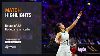 Porsche Tennis Grand Prix  04172024  Match Highlights  Raducanu vs Kerber [upl. by Barn]