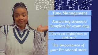 SAICA APC Board Exam Approach for Exam Day Templates Time Management [upl. by Swaine]