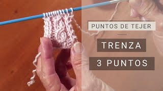 Puntos de Tejer dos agujas ➜ Trenza 3 puntos ➜ Aprender a tejer ochos [upl. by Micki]