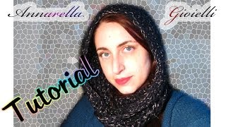 Tutorial sciarpa cappuccio alluncinetto  How to crochet scoodie [upl. by Sallie]