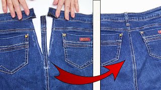 💥Downsize jeans wais INVISIBLY They wont tell you how to maintain the original seam [upl. by Avat]