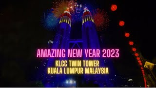 Malaysia Countdown New Year 2023 Celebration at KLCC Petronas Twin Tower [upl. by Ztirf850]