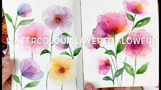 Layered Watercolour Flowers [upl. by Gipps]