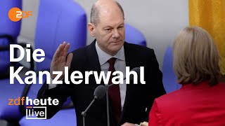 Olaf Scholz wird Bundeskanzler So laufen Wahl und Vereidigung  ZDFheute live [upl. by Marmaduke]