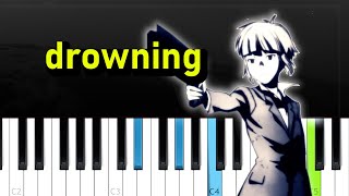 VAGUE003  drowning  Sadistik  Eden Piano tutorial [upl. by Hanan792]