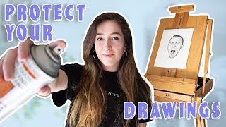 HOW TO PREVENT PENCIL DRAWINGS FROM SMUDGING  What is fixative amp how do I use it Protect your art [upl. by Jeniece570]