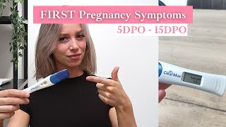 FIRST PREGNANCY SYMPTOMS 5DPO  15 DPO [upl. by Drannek]