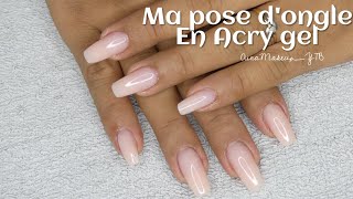 MA POSE DONGLE EN ACRYGEL ONGLE24  AinaMakeupYTB [upl. by Tnilc]