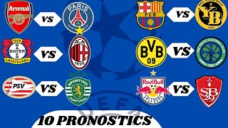 PRONOSTIC FOOT CHAMPIONS LEAGUE Mes 10 pronostics foot aujourdhui Arsenal vs Psgscore exact [upl. by Rosenwald]