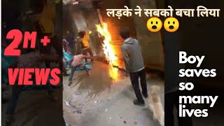 Fire in Gas cylinder at home LIVE😧 Gas cylinder accident [upl. by Ronen]