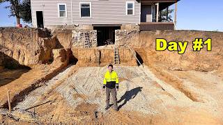 Restoring A 7000 Mansion Building The Movie Theatre Foundation Pt 1 [upl. by Nerty]