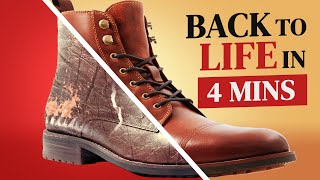 Ultimate Guide To Restoring Leather Boots  Back To Life In 4 Mins [upl. by Cogan]