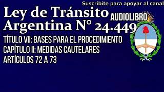 Artículos 72 a 73  Ley Nacional de Tránsito Argentina Audiolibro [upl. by Sonnnie641]