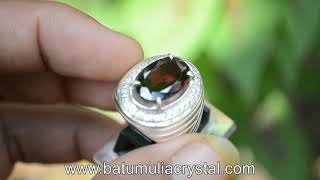 Almandine Garnet Mounted on SIlver Ring [upl. by Jobi237]