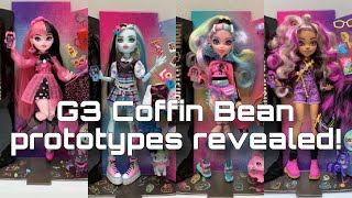 MONSTER HIGH NEWS More G3 Prototypes revealed Coffin Bean box art dolls [upl. by Hum]