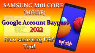 Samsung M01 Core FRP Bypass 2022 M013F Google Account Bypass Android 10 New Trick With Pc [upl. by Ailatan912]