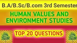 3️⃣rd SEM CO C🅾️RICULAR Human values amp Environmental studies🅱️A🅱️Sc🅱️AAB🅱️Com etc [upl. by Candace959]