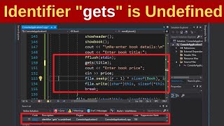 Identifier gets is Undefined in C  gets function not defined in c  getws not defined [upl. by Yevi768]