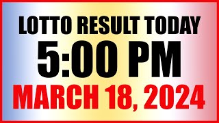 Lotto Result Today 5pm March 18 2024 Swertres Ez2 Pcso [upl. by Eliga]