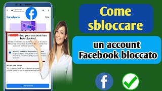 Come sbloccare laccount Facebook  Correggi il tuo account è stato bloccato Facebook [upl. by Hawken]