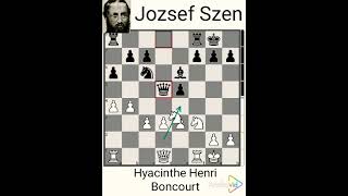 Hyacinthe Henri Boncourt vs Jozsef Zsen year 1836 chess chessgrandmaster chesshistory [upl. by Homovec]