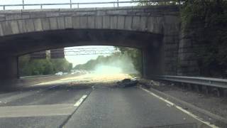 Truck smashes into overpass [upl. by Varhol301]