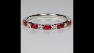 14K White Gold Marquise Ruby and Diamond Ring 45 Carats [upl. by Pelagias683]