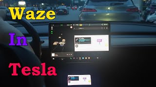 How to use Waze in Tesla while driving [upl. by Aleahcim902]