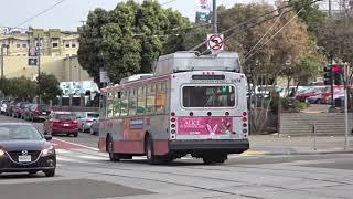 Trolleybuses TracklessTrolleys in San Francisco 2018 [upl. by Selestina]