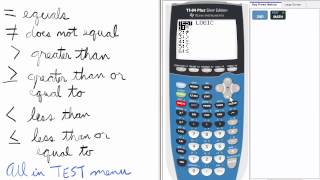 Inequality Symbols TI 84 Calculator Top Priority Functions [upl. by Edrick]