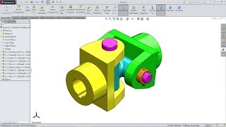 Solidworks tutorial  Design and Assembly of Universal joint in Solidworks [upl. by Auhsuj]