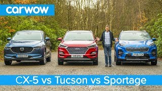 Mazda CX5 v Hyundai Tucson v Kia Sportage  which is the best affordable SUV [upl. by Mikeb]