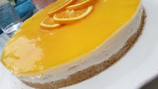 cheesecake orange sans cuisson sans gelatine facile et rapide [upl. by Danelle]