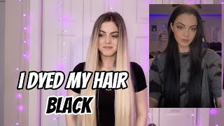 I dyed my hair black  Blonde to Black Tutorial [upl. by Vicki]