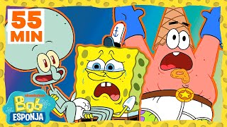 55 MIN de los mejores momentos de la Temporada 9 Parte 1  Bob Esponja en Español [upl. by Enaasiali]