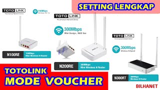 Setting TOTOLINK Sebagai AP Hotspot Voucher  N200RE N100RE N300RTRH [upl. by Ailedroc]