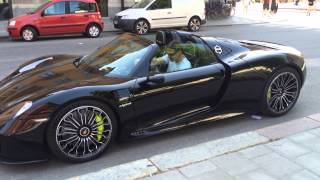 2nd angle Zlatan Ibrahimovic Porsche 918 Spyder in Stockholm [upl. by Ballou]