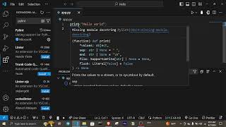 Missing Module Docstring in Python 3  Pylint Error in VSCode [upl. by Carlynne]