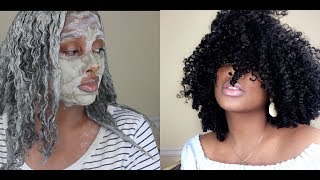 Bentonite Clay Mask Review amp Demo On Natural Hair [upl. by Ahsinrad]