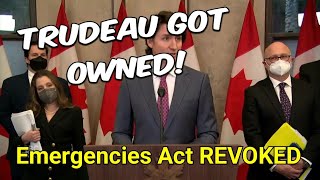 Trudeaus power grab DENIED Emergencies Act revoked [upl. by Humfrey308]