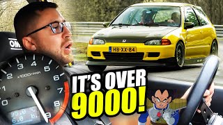 OVER 9000 RPM K20 Honda Civic EG SCREAMING  Nürburgring [upl. by Sira]